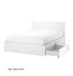 Ikea bedframe and mattress, Huis en Inrichting, Slaapkamer | Bedden, Ophalen, Wit, Tweepersoons, 140 cm