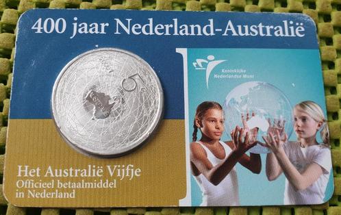 400 jaar Nederland-Australie coincard vijfje  2006, Postzegels en Munten, Munten | Europa | Euromunten, Losse munt, 5 euro, Overige landen