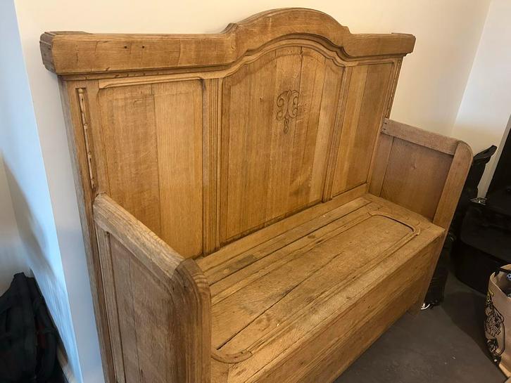 Antieke Klepbank van Eikenhout, Antiek en Kunst, Antiek | Meubels | Stoelen en Banken, Ophalen