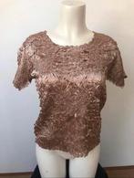 Molly-jo goud crop top feestelijk m satijn kraaltjes, Kleding | Dames, Tops, Maat 38/40 (M), Overige kleuren, Nieuw, Ophalen of Verzenden