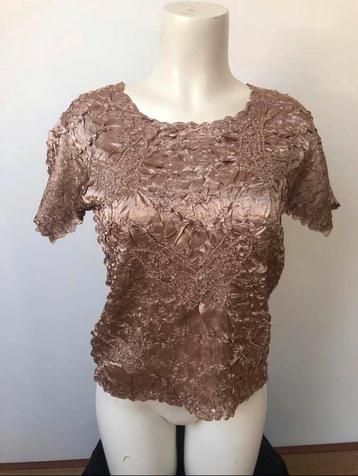 Molly-jo goud crop top feestelijk m satijn kraaltjes beschikbaar voor biedingen