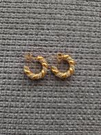 Gouden oorbellen met strassteentjes van finaste, Ophalen of Verzenden, Nieuw, Goud, Goud