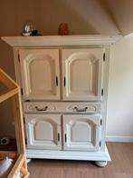 Vintage kleding kast hout geschilderd wit, Huis en Inrichting, Ophalen, Gebruikt, 100 tot 150 cm, 150 tot 200 cm