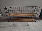 Metalen wandrek met houten planken - 60x30 cm, Ophalen of Verzenden