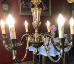 Groot kroonluchter / hanglamp antiek 7 arms kandelaars brons