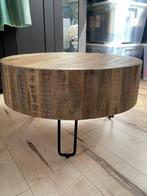 Mango houten salontafel, Huis en Inrichting, 50 tot 100 cm, Minder dan 50 cm, Rond, Zo goed als nieuw