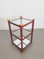 Vintage bijzettafel messing italy rek regency '70 side table, Huis en Inrichting, Kasten | Vitrinekasten, Met plank(en), Minder dan 50 cm