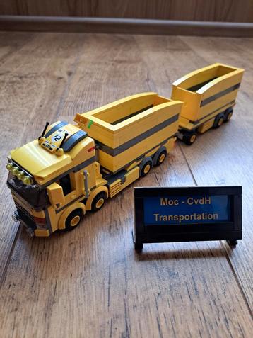Lego city MOC bakwagen met aanhanger + 2 afzetcontainers  beschikbaar voor biedingen