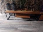 Mangohout  TV Meubel met Metalen Frame, 100 tot 150 cm, Ophalen of Verzenden, Zo goed als nieuw, Industrieel