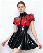 Mooie latex jurk met korte mouwtjes, tm 2XL, Verzenden, Nieuw, Boven de knie