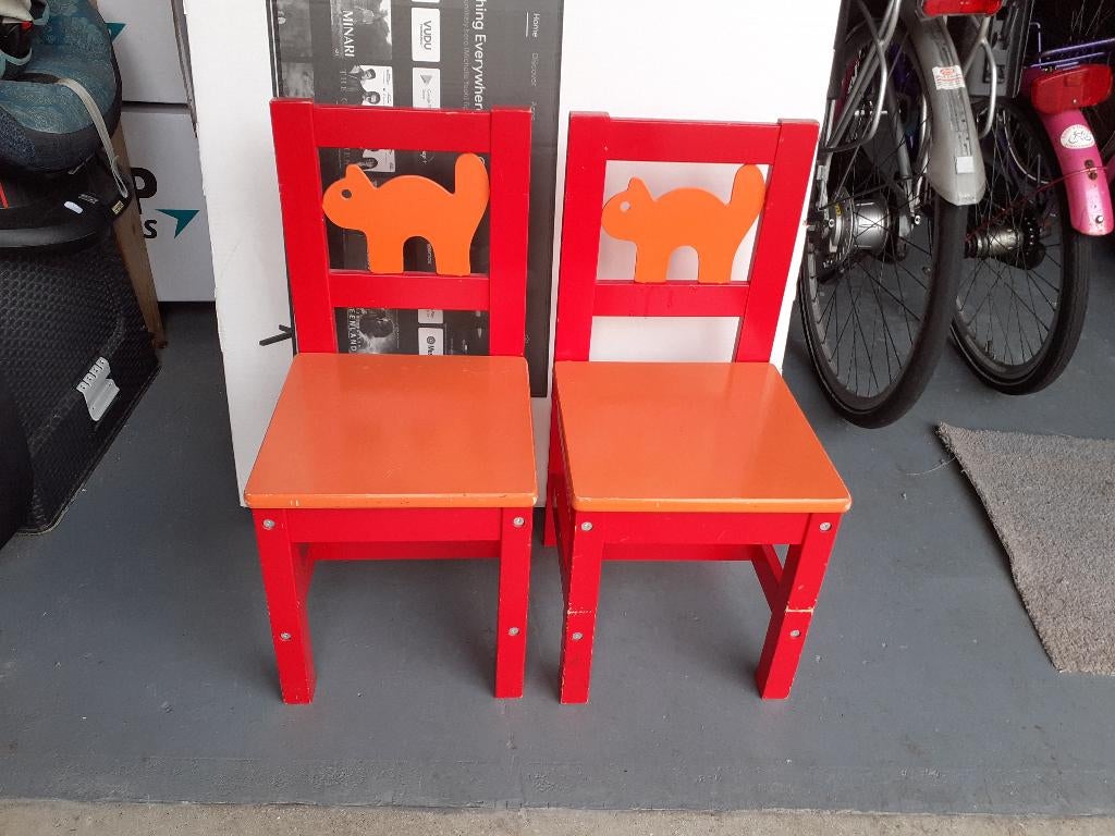 Ikea Kinder Stoelen Kritter Rood / Oranje 2x, Ophalen of Verzenden, Gebruikt, Stoel(en)