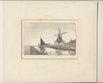 G342 Ets Hoornse Diep met molen en zeilschip 14,4x10,9 cm, Verzenden
