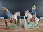 vintage keramieken boekensteunen cowboys op paarden 29cm, Antiek en Kunst, Antiek | Keramiek en Aardewerk, Ophalen of Verzenden