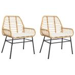 Tuinstoelen 2 st met kussens poly rattan, Ophalen of Verzenden, Nieuw, Stof, Eén