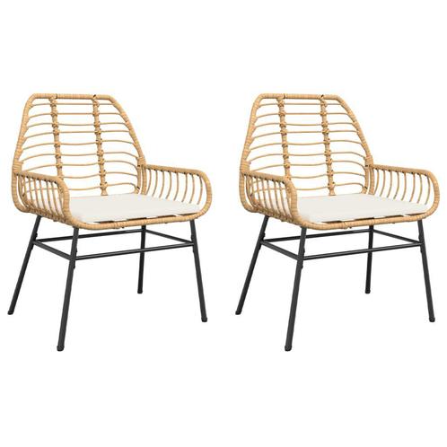 Tuinstoelen 2 st met kussens poly rattan, Huis en Inrichting, Stoelen, Nieuw, Eén, Stof, Ophalen of Verzenden