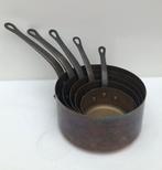 5 Delige koperen  pannenset, Antiek en Kunst, Ophalen of Verzenden