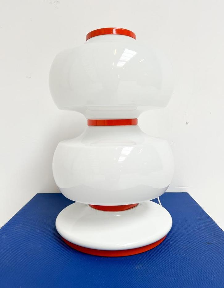 Italiaanse XL Space Age lamp, 1960’s, Huis en Inrichting, Lampen | Tafellampen, Gebruikt, 50 tot 75 cm, Glas, Ophalen of Verzenden