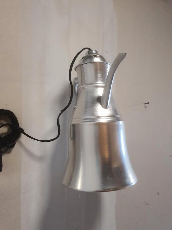 Koffiepot Hanglampen - Uniek Design, Huis en Inrichting, Lampen | Hanglampen, Gebruikt, Minder dan 50 cm, Metaal, Ophalen of Verzenden
