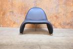 ZGANieuw blauwe leren Leolux Sella design fauteuil