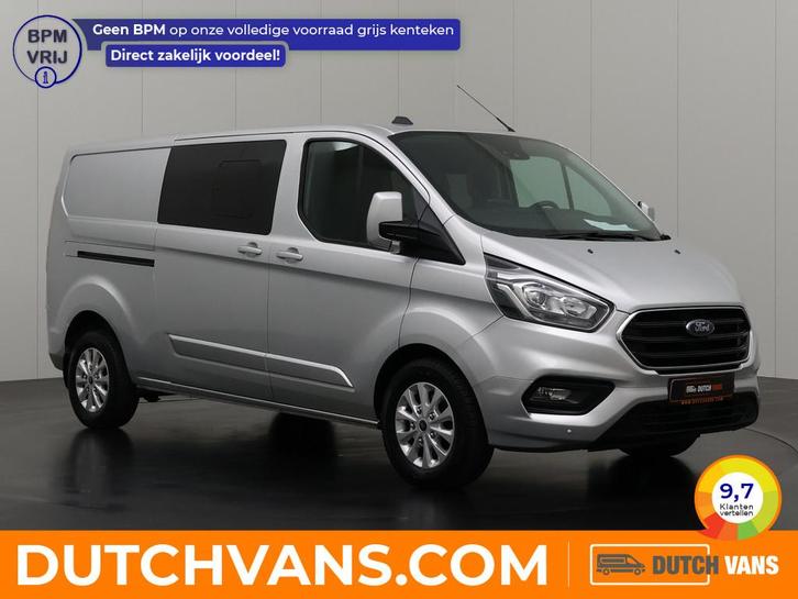 Ford Transit Custom 2.0TDI 130PK Automaat Lang Dubbele Cabin, Auto's, Bestelauto's, Te koop, ABS, Airconditioning, Android Auto