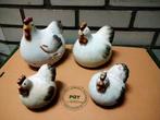 Set van 4 Vintage Kippenbeeldjes, Ophalen of Verzenden, Gebruikt, Beton, Dierenbeeld