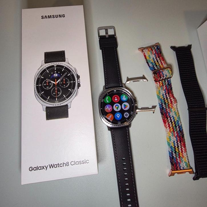 Samsung Galaxy Watch 8 Classic 46 MM LTE + Strap Adapter, Sieraden, Tassen en Uiterlijk, Smartwatches, Zo goed als nieuw, Android