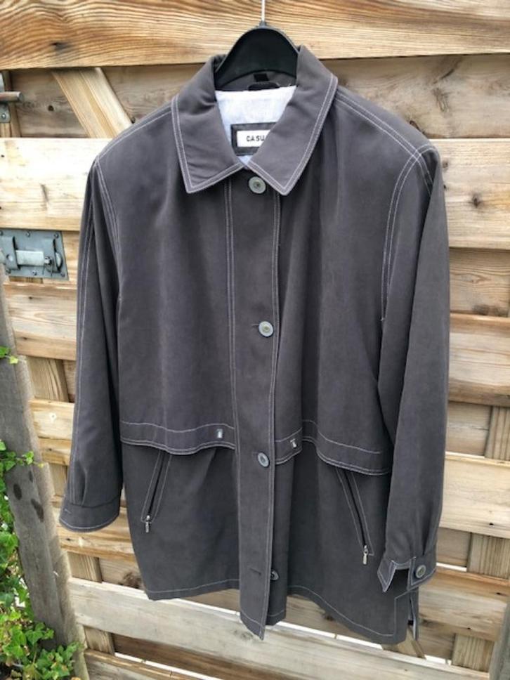 jas  trenchcoat zomer herfst NIEUW Casual 42/44/46 grijs, Kleding | Dames, Jassen | Zomer, Nieuw, Maat 42/44 (L), Grijs, Ophalen of Verzenden
