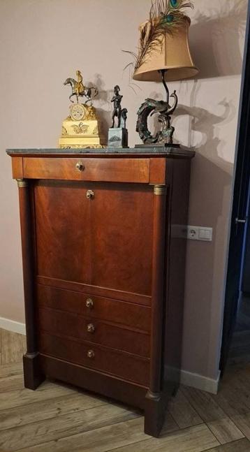 Prachtige unieke, antieke klepsecretaire Empire stijl beschikbaar voor biedingen
