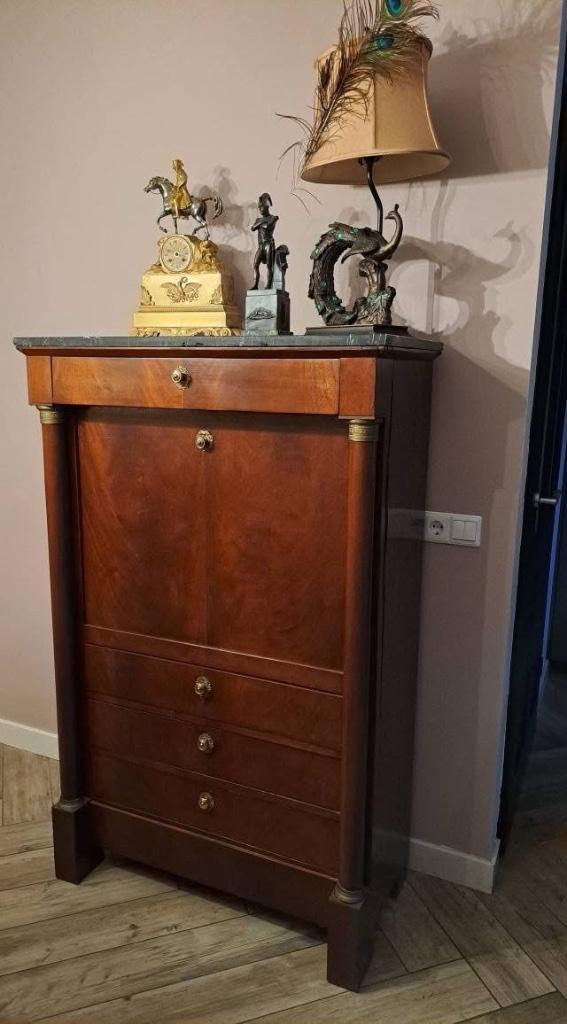 Prachtige unieke, antieke klepsecretaire Empire stijl, Antiek en Kunst, Antiek | Meubels | Kasten, Ophalen