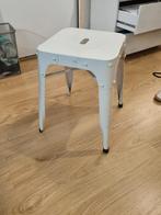 Witte stalen krukje, Ophalen, Wit, Zo goed als nieuw, Metaal