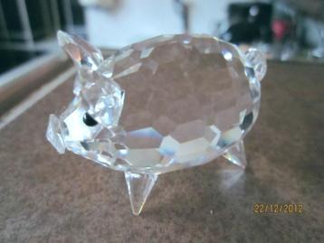 Swarovski zeer zeldzaam Varken middel met kristallen schij beschikbaar voor biedingen