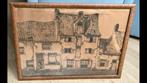 Schilderij 'Ets straatje in Amersfoort' in lijst, Antiek en Kunst, Kunst | Tekeningen en Foto's, Ophalen
