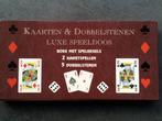 Kaarten en dobbelstenen in luxe speeldoos., Een of twee spelers, Ophalen of Verzenden, Nieuw