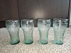 Groene Coca Cola Glazen - Set van 4, Huis en Inrichting, Keuken | Servies, Glas of Glazen, Gebruikt, Ophalen of Verzenden, Glas