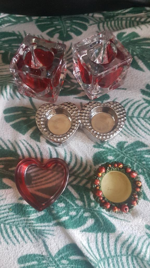 6 waxine/theelicht houders waarvan 4 verschillend zijn, Huis en Inrichting, Woonaccessoires | Kandelaars en Kaarsen, Zo goed als nieuw