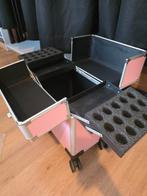 Roze Nagelkoffer met Wielen, Sieraden, Tassen en Uiterlijk, Beautycases, Ophalen of Verzenden, Gebruikt, Roze, Hardcase