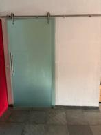 Glazen schuifdeur met rails - Stijlvol en functioneel, Doe-het-zelf en Verbouw, Deuren en Horren, Ophalen, 80 tot 100 cm, Binnendeur