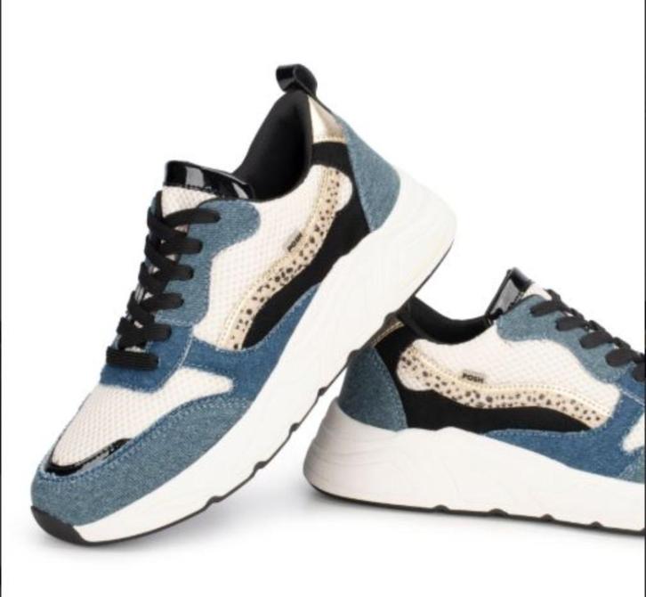 POSH by Poelman charlie chunky sneakers blauw denim, Kleding | Dames, Schoenen, Nieuw, Sneakers of Gympen, Blauw, Ophalen of Verzenden