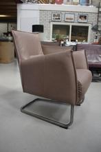 Luxe fauteuil Aron Jess Design metaal leer modern naturel, Huis en Inrichting, Fauteuils, Ophalen, 75 tot 100 cm, Zo goed als nieuw