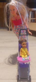 Barbie met baby in kinderwagen, Ophalen of Verzenden, Gebruikt, Barbie