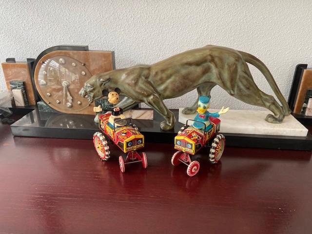 Donald Duck en Micky windup Dipsy car's van Marx '50er jaren, Antiek en Kunst, Antiek | Speelgoed, Ophalen of Verzenden