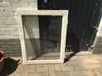 64 hardhouten kozijnen enkel glas, Gebruikt, Raamkozijn, Inclusief glas, 75 tot 150 cm