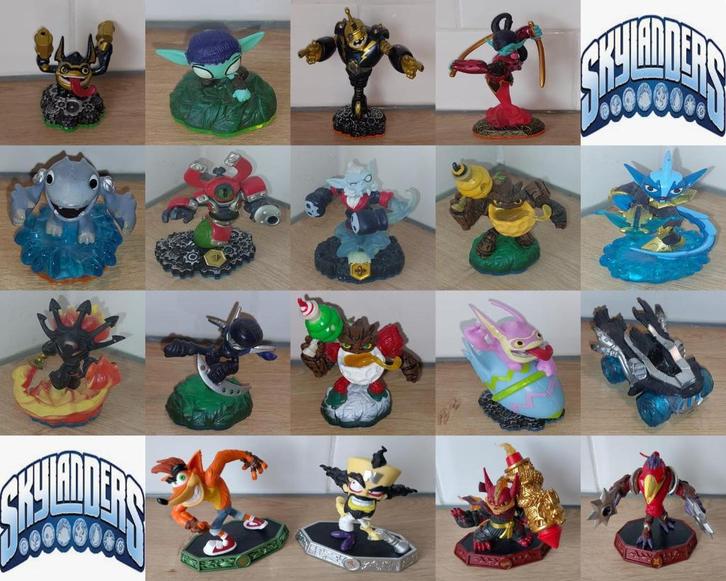 18 Skylanders met o. a. Punk Shock, Verzamelen, Poppetjes en Figuurtjes, Ophalen of Verzenden