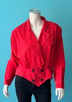 Vintage jaren 80 rode korte blazer maat 42, Kleding | Dames, Jasjes, Kostuums en Pakken, Verzenden, Maat 42/44 (L), Vintage, Jasje