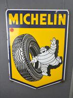 Oud origineel Langcat Michelin Bibendum emaille reclamebord, Ophalen