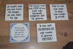 5 tegeltjes met spreuken, Ophalen, Zo goed als nieuw