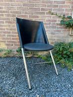 Gabriel Teixido Zwart Lederen Fauteuil Jaren 80, Ophalen, Gebruikt, Metaal, Modern, jaren 80, Vintage, Mid Century
