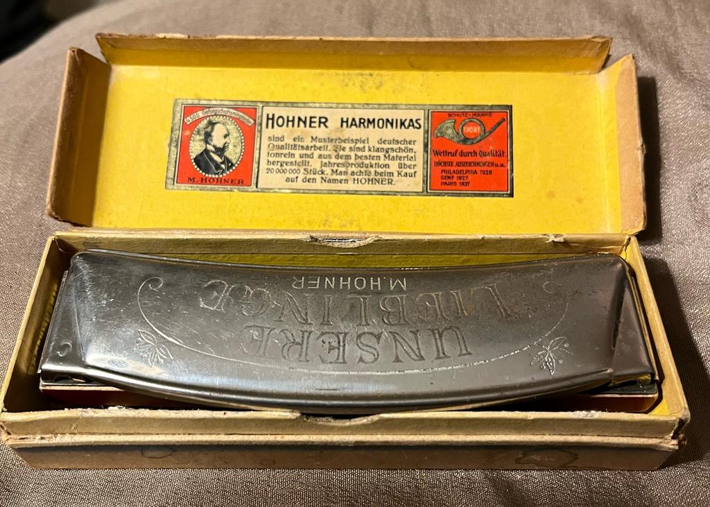 Mondharmonica  HOHNER - originele doos - zeer oud., Muziek en Instrumenten, Blaasinstrumenten | Mondharmonica's, Verzenden, Gebruikt