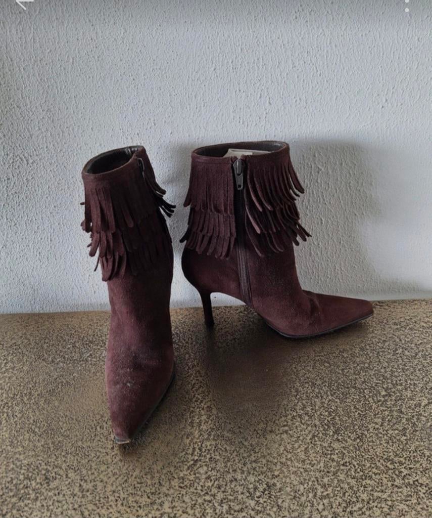 Halfhoge suéde laarsjes, Ophalen of Verzenden, Zo goed als nieuw, Bruin