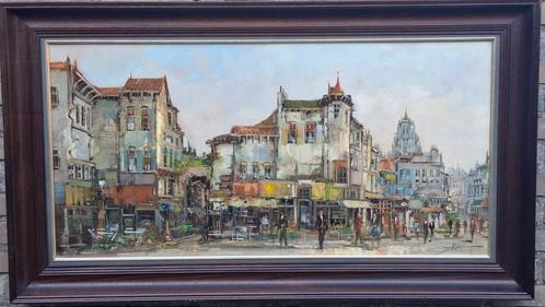 Harry Zeegers (1929-1955), Stadsgezicht Parijs.  117/67 cm., Antiek en Kunst, Kunst | Schilderijen | Klassiek, Ophalen